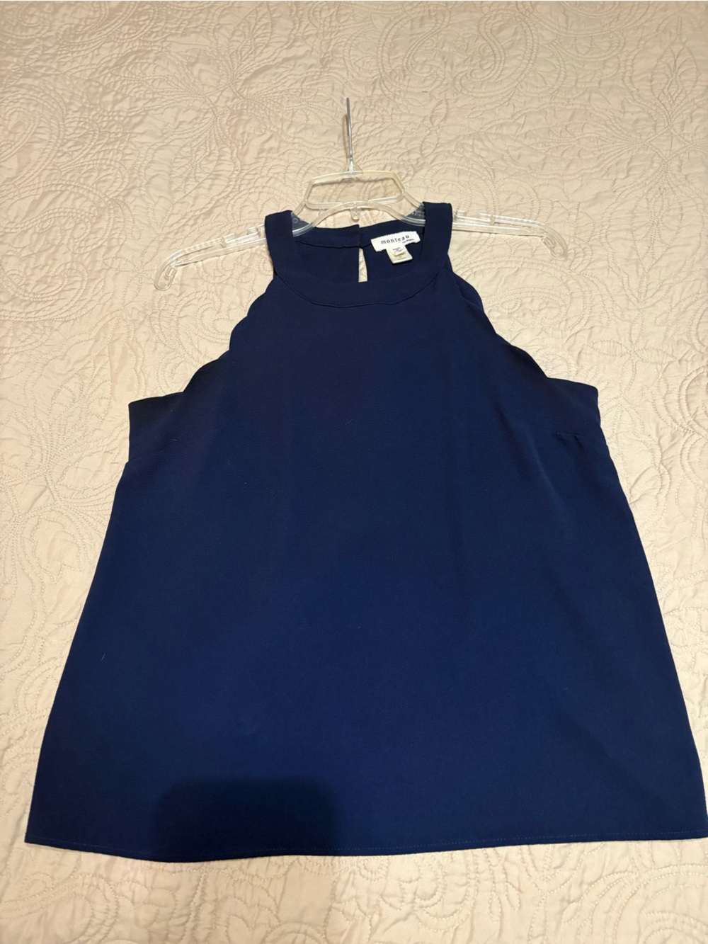 Classic Navy razorback sleeveless blouse